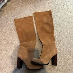 Sam Eldeman suede tan heel boots 7